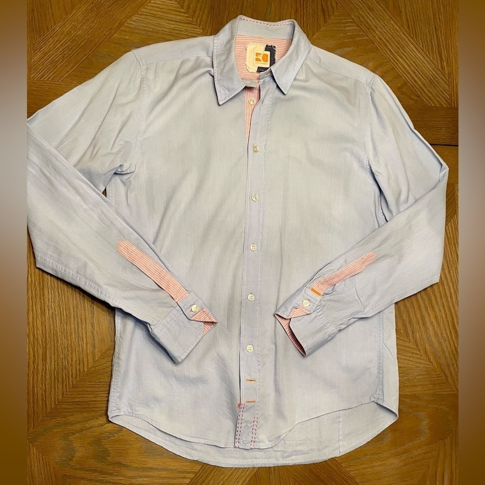 BOSS Orange Cliff Light Blue Long Sleeve Button Down Shirt
